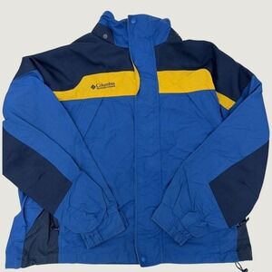 Columbia Jacket Large Boulder Ridge Gorpcore Nylon Outdoor Blue Yellow Vintage